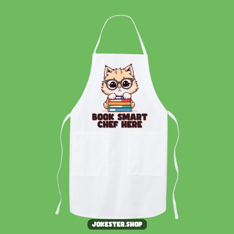 Funny Cat Chef Apron - Hilarious Kitchen Gift for Bookish Bakers