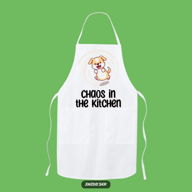Funny Bewildered Dog Apron - Kitchen Chaos, Perfect Humorous Gift