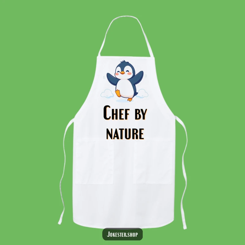 Funny Penguin Fly Apron: Determined Bird Kitchen Wear for a Hilarious Gift