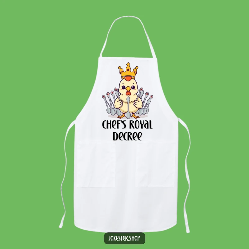 Funny Rubber Chicken King Apron - Spoon Army Commander Chef