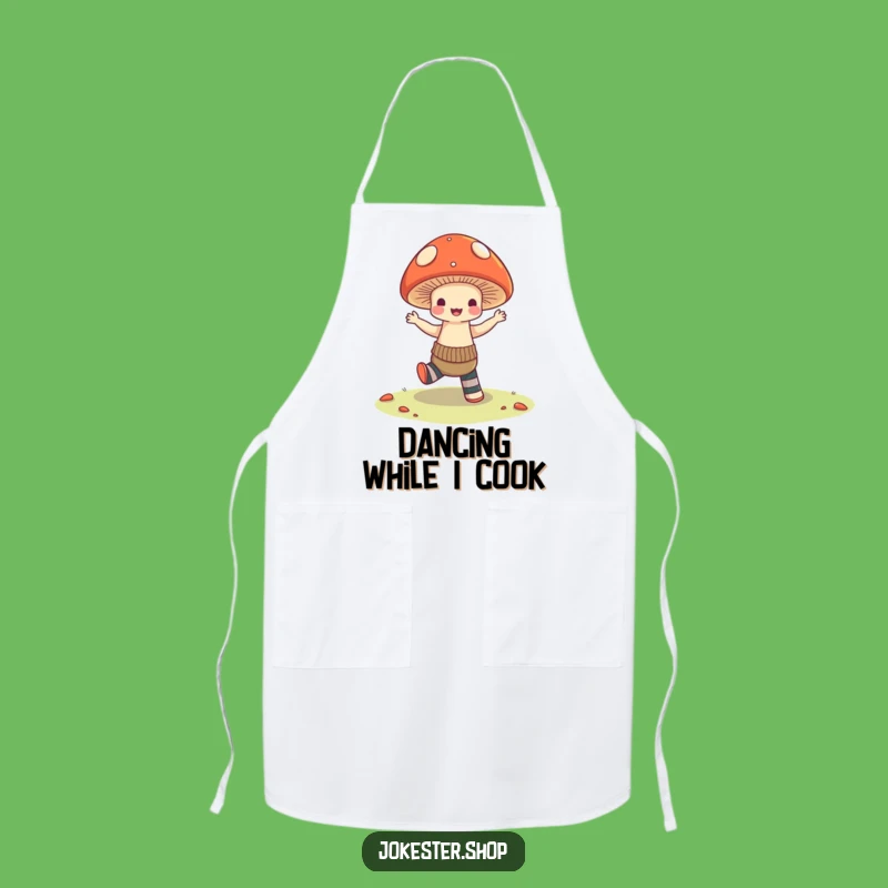 Funny Mushroom Dance Apron: Mismatched Socks Kitchen Fun, Chef's Hilarious Gift!