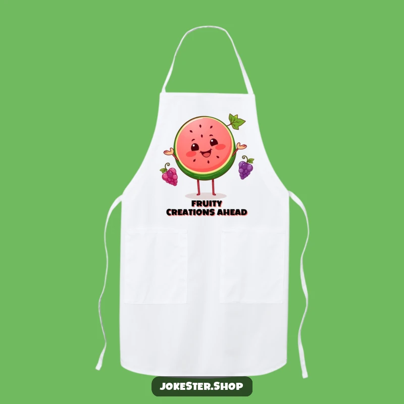 Funny Watermelon Juggling Grapes Apron - Chef's Humorous Kitchen Wear for Playful Cooks