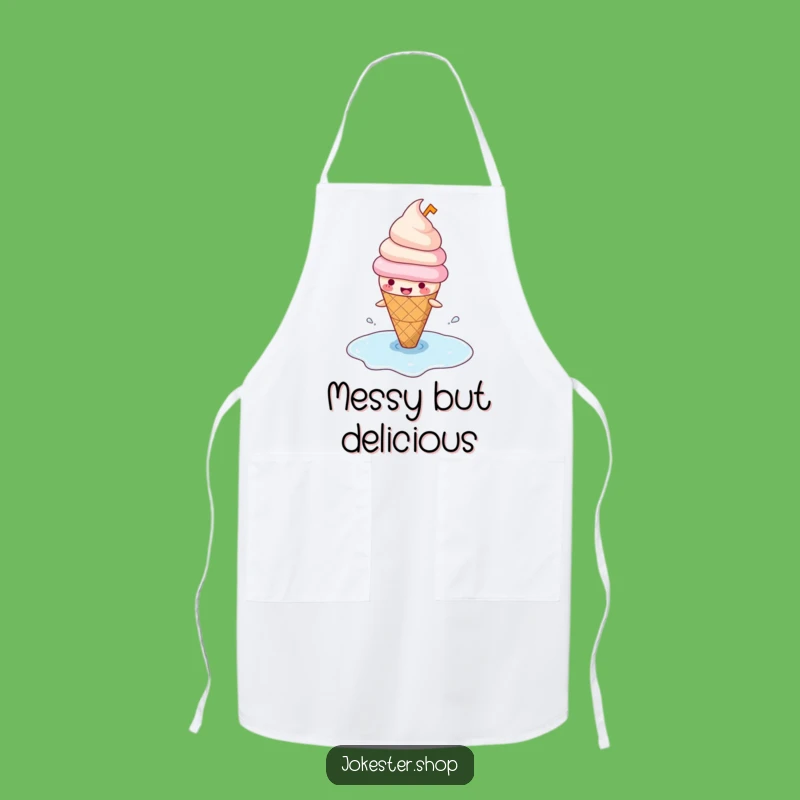 Funny Ice Cream Slipping Apron - Cook Up Fun with a Sweet Twist!