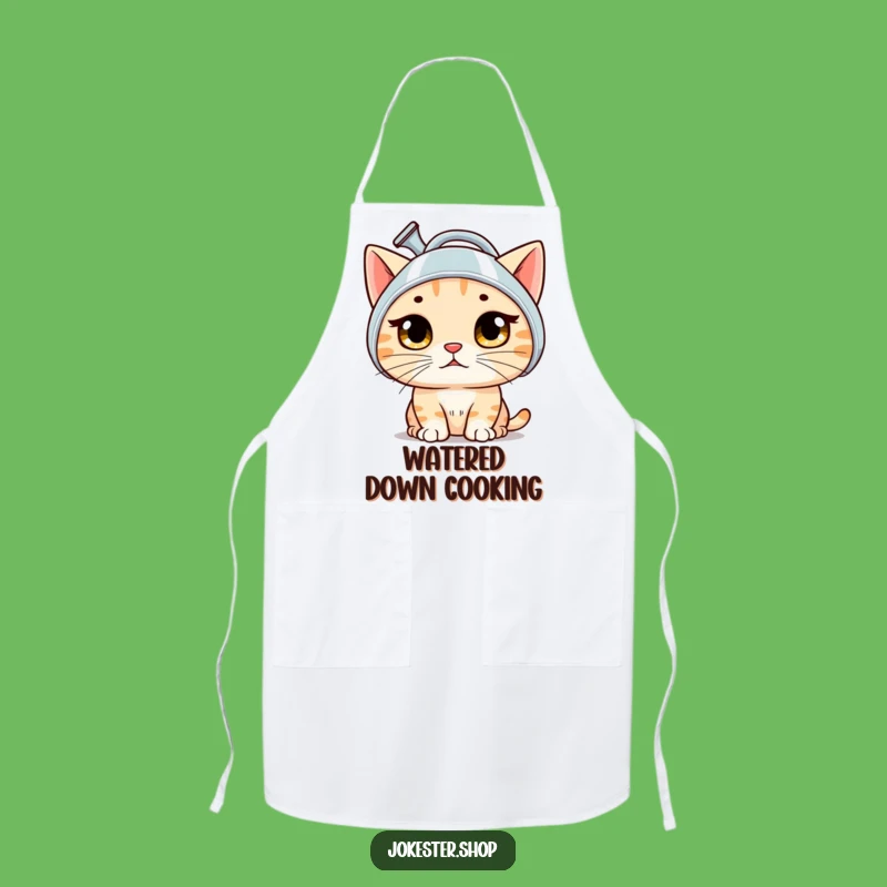 Funny Bewildered Cat Apron - Quirky Kitchen Gift
