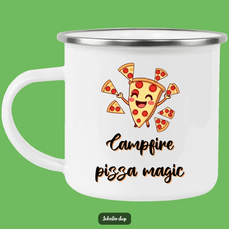 Funny Pizza Campfire Mug - Hilarious Outdoor Gift for Pizza Lovers