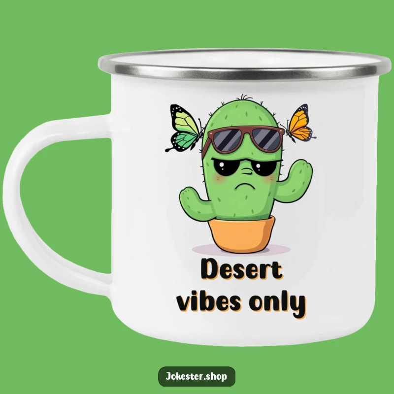 Funny Grumpy Cactus Camping Mug: Cool Shades, Annoyed Outdoors Gift!