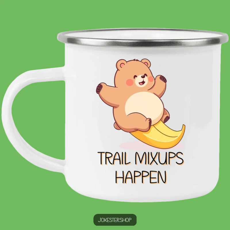 Adventure-Ready Funny Bear Banana Slip Camping Mug: Hilarious Sips Outdoors