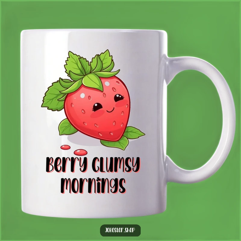 Funny Strawberry Trip Mug: Adorable Blushing Fruit for a Perfect Quirky Gift