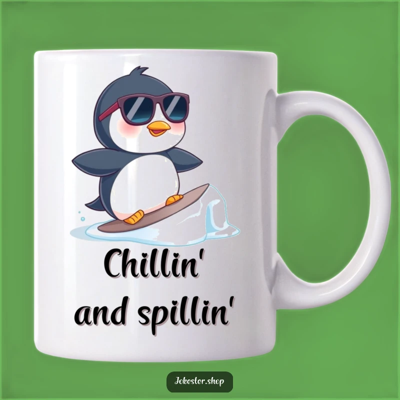Funny Penguin Surfer Mug - Cool 😎 Ice Floe Rider and Funny Gift