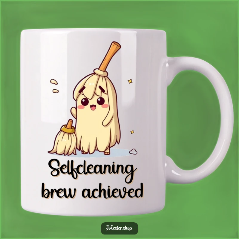 Funny Bewildered Broom Mug - Hilarious Cleaning Day Gift for Messy People