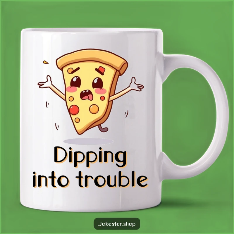 Funny Falling Pizza Mug - Slippery Slice Humor, Perfect Funny Gift