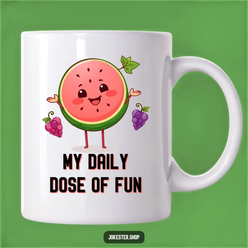 Funny Watermelon Grape Juggling Mug - A Whimsical and Fruity Gift Perfect for Citrus Lovers
