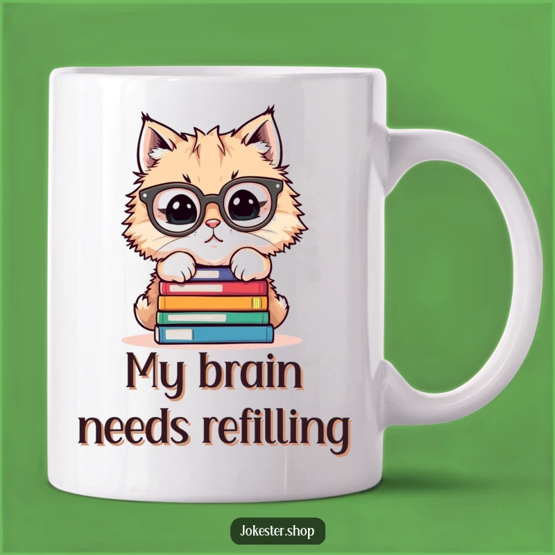 Funny Cat Bookworm Mug - Hilarious Gift for Nerdy Cat Lovers