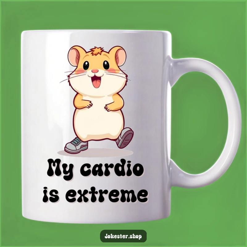 Funny Hamster Sprinting Mug: Hilarious Gift for Fitness Fanatics & Pet Lovers