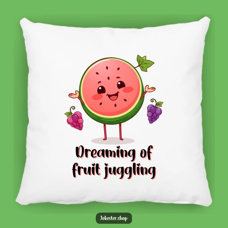 Funny Watermelon Juggling Grapes Pillow - Soft and Comfy Cushion for a Cozy, Humorous Atmosphere