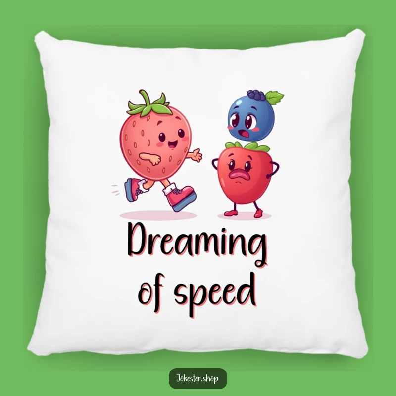Funny Fruit Race Pillow: Strawberry Skater Cushion, Comfy & Funny Gift