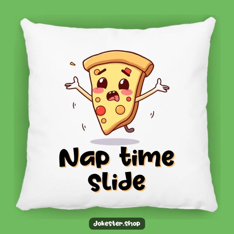 Funny Pizza Slide Pillow - Cozy Cushion with a Humorous Character