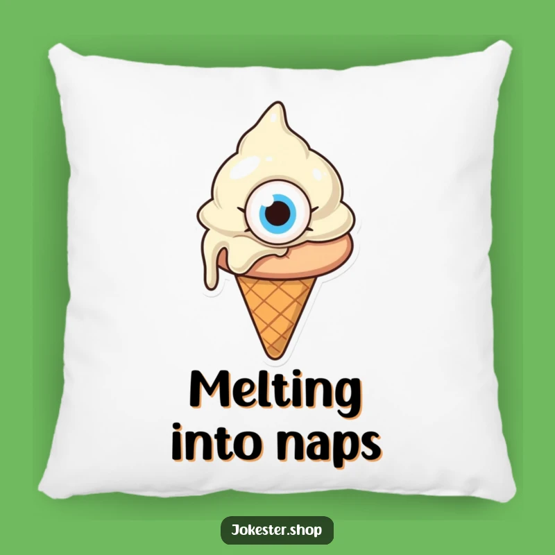 Funny Confused Melting Ice Cream Pillow - Cozy Cartoon Comfort Gift!