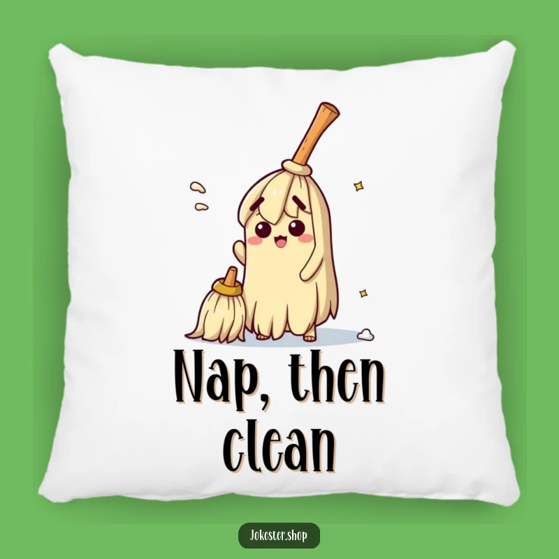 Funny Bewildered Broom Pillow - Cozy and Hilarious Home Decor Accent