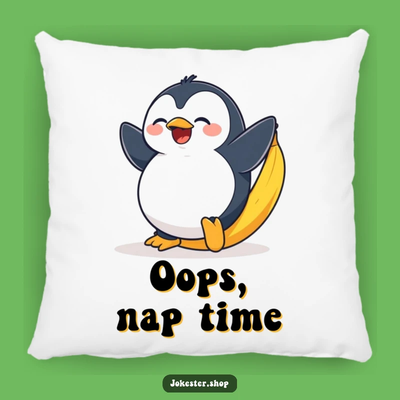 Funny Penguin Pillow - Banana Peel Slip Cushion for Comedic Comfort Funny Gift