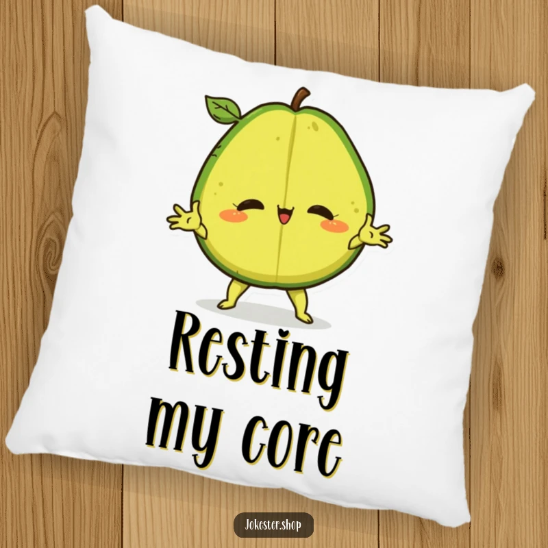 Funny Pillow featuring a confident avocado in a dramatic split, offering comfort and a humorous touch.