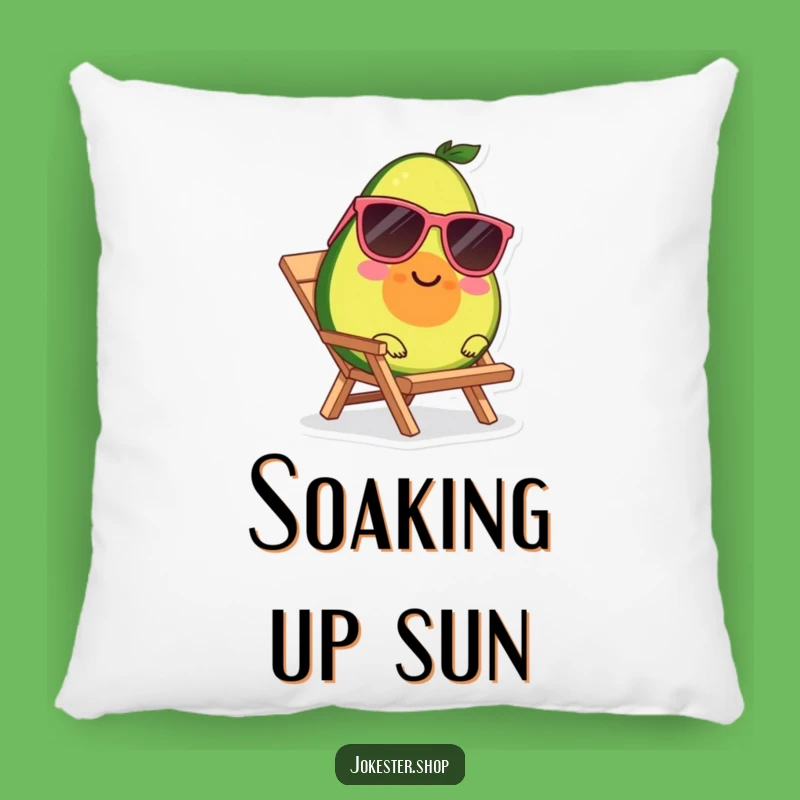 Funny Avocado Pillow - Sunglasses Beach Lounger Cushion for Cozy Comfort Funny Gift