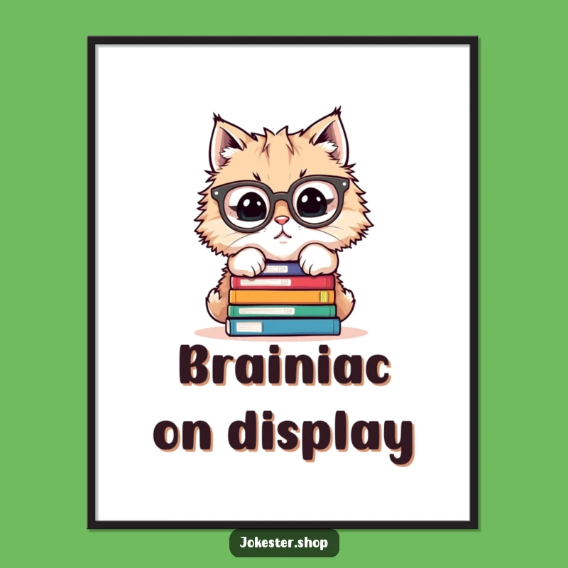 Funny Cat Balancing Books Digital Art - Hilarious Print for Your Walls