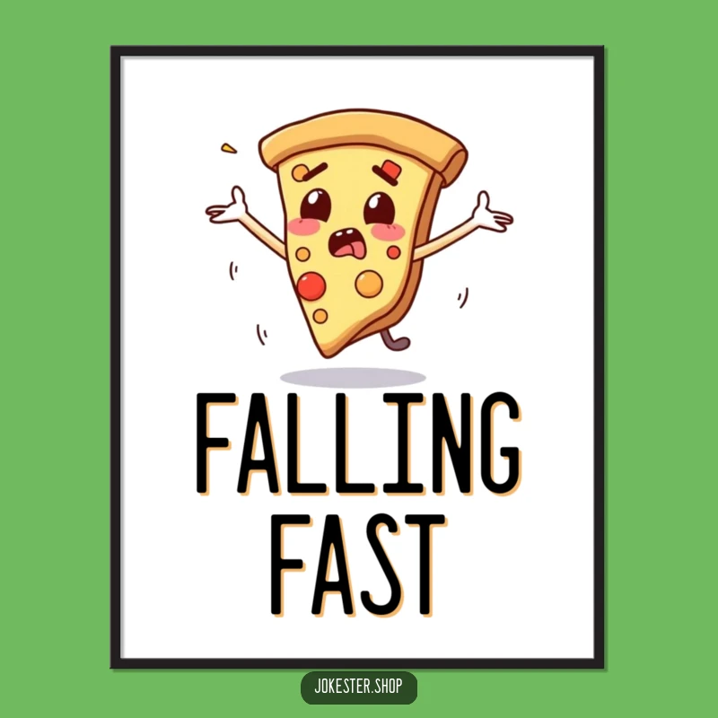 Funny Pizza Slide Digital Art - Hilarious Decor, Instant Funny Gift