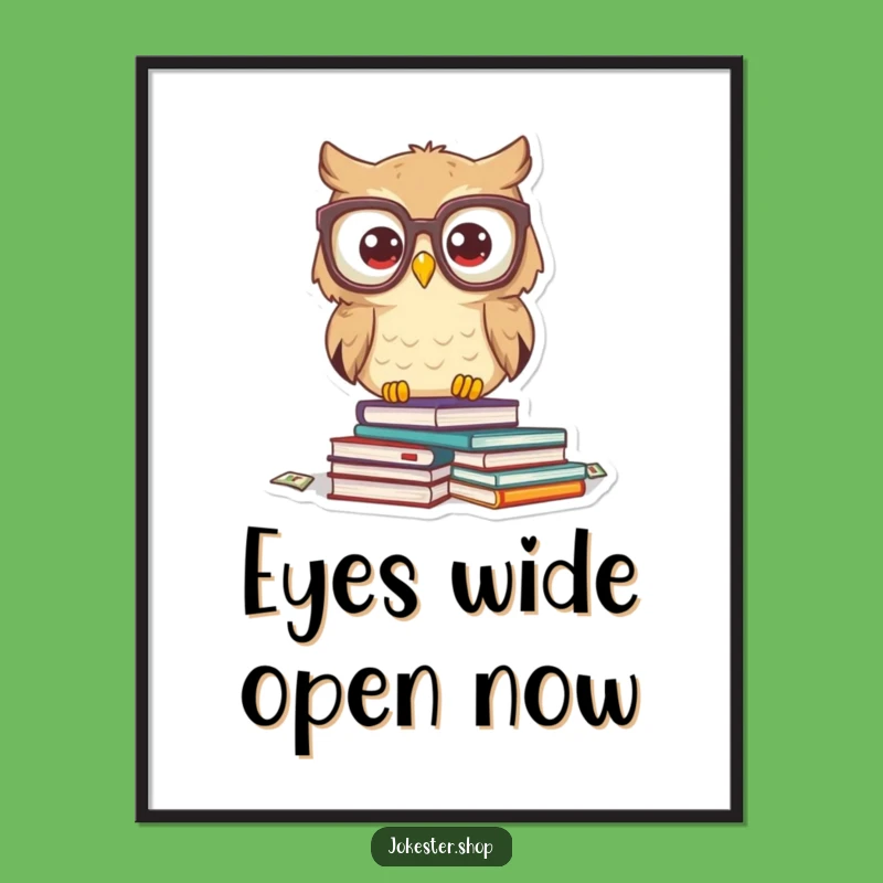 Funny Owl Books Digital Art: Hilarious Printable Decor for Book Lovers