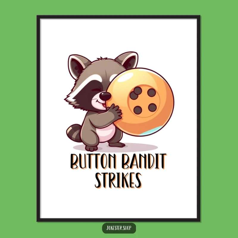 Funny Raccoon Digital Print: Instant Heist Humor, Perfect Downloadable Gift!