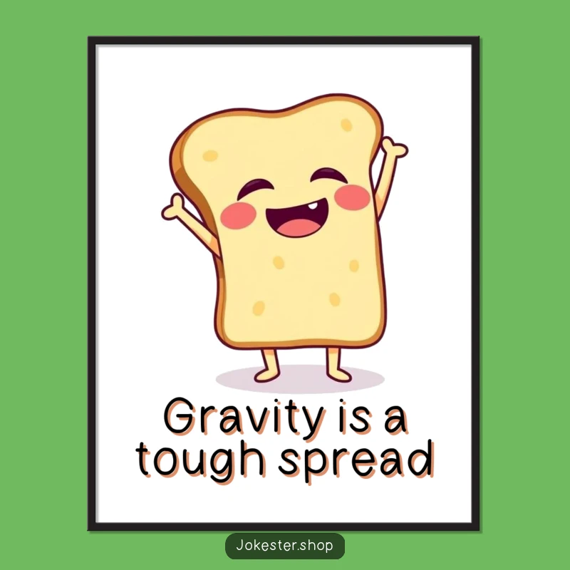 Funny Toast Handstand Wobble Digital Art, Instant Cheerful Decor