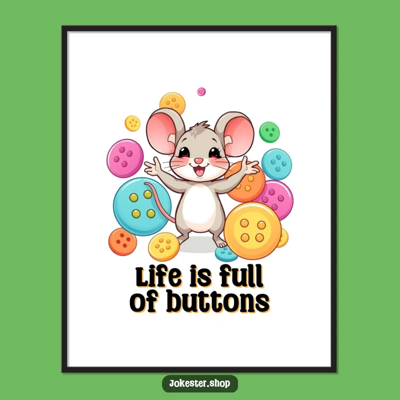 Funny Mouse Buttons Digital Art: Hilarious Printable Decor for Crafters