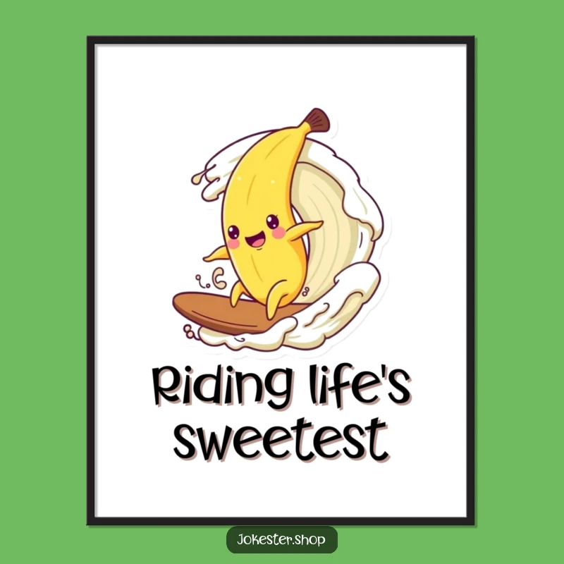 Funny Banana Surfing Digital Art - Instant Creamy Humor Gift