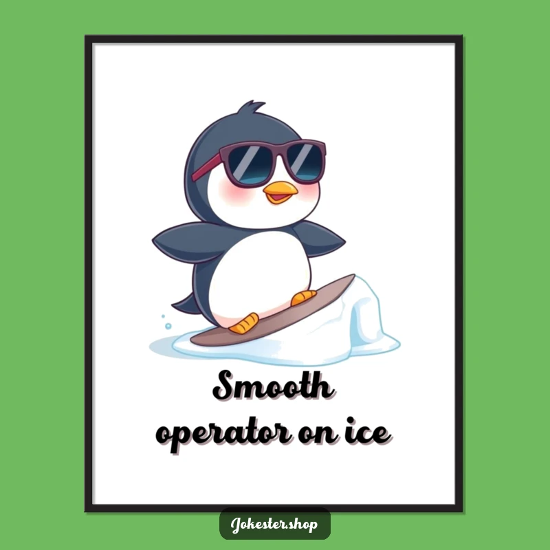 Funny Penguin Surfer Digital Art Print - Instant 😎 Cool Download