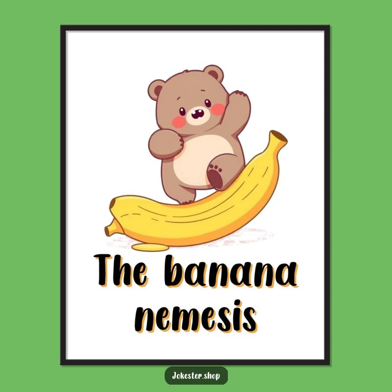 Funny Bear Banana Digital Art - Hilarious Print for Wilderness Walls