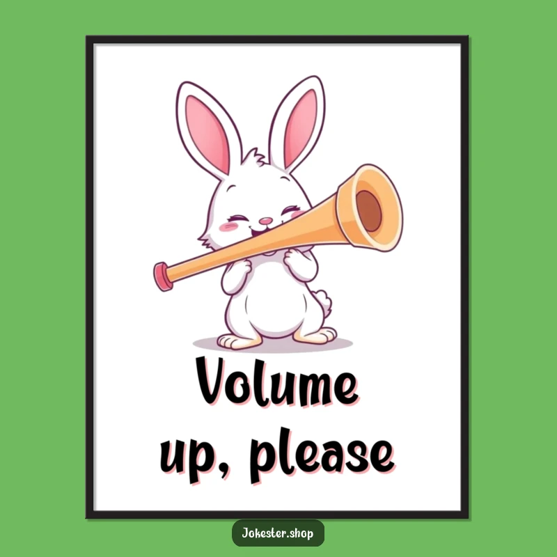Funny Rabbit Kazoo Digital Art: Hilarious Printable Decor for Instant Joy