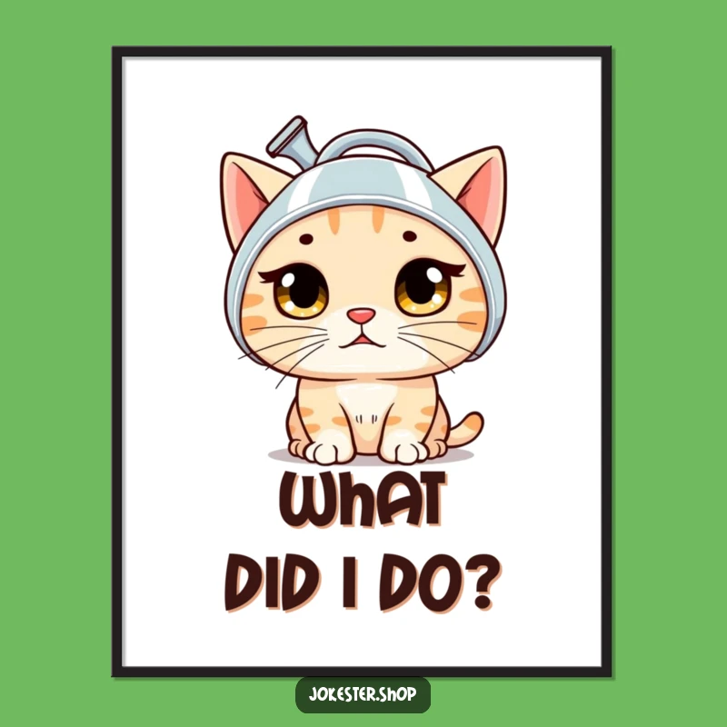 Funny Bewildered Cat Digital Print - Instant Quirky Art