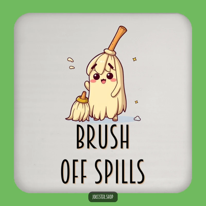 Funny Bewildered Broom Coasters - Hilarious Set for Kitchen Humor