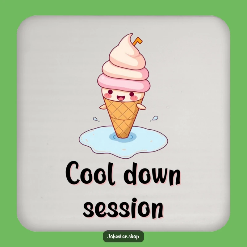Funny Ice Cream Slipping Drink Coaster - Protect Surfaces with Sweet Whimsy