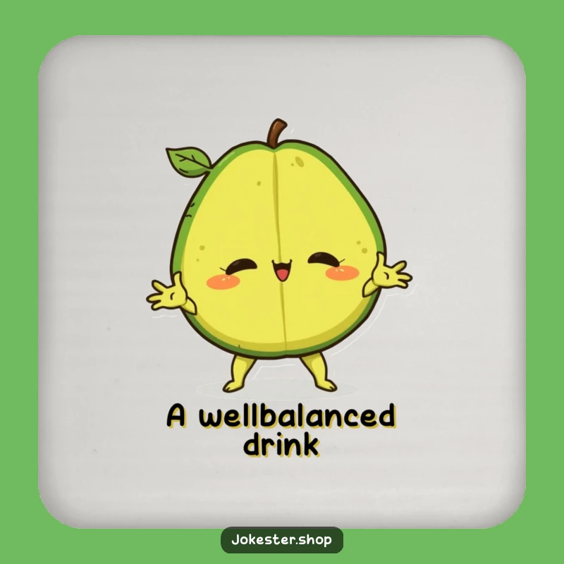 Funny Avocado Split Coaster: Confident Fruit Protector for a Hilarious Gift