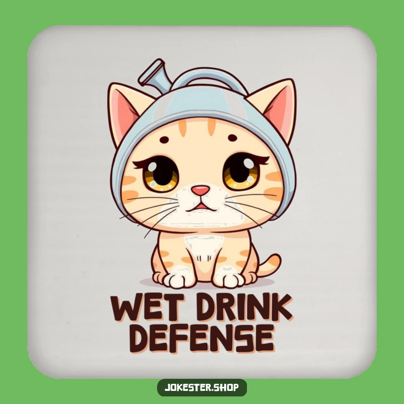 Funny Bewildered Cat Coaster - Quirky Home Decor Gift