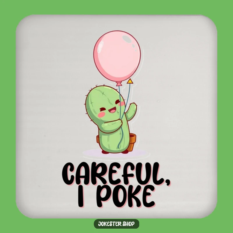 Funny Cactus Balloon Hug Coasters - Protect Surfaces with Hilarious Art!