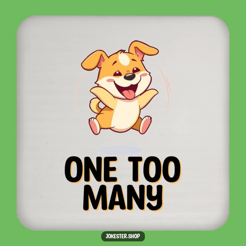 Funny Dizzy Dog Tail Chase Coaster - Hilarious Pet Surface Protection Gift