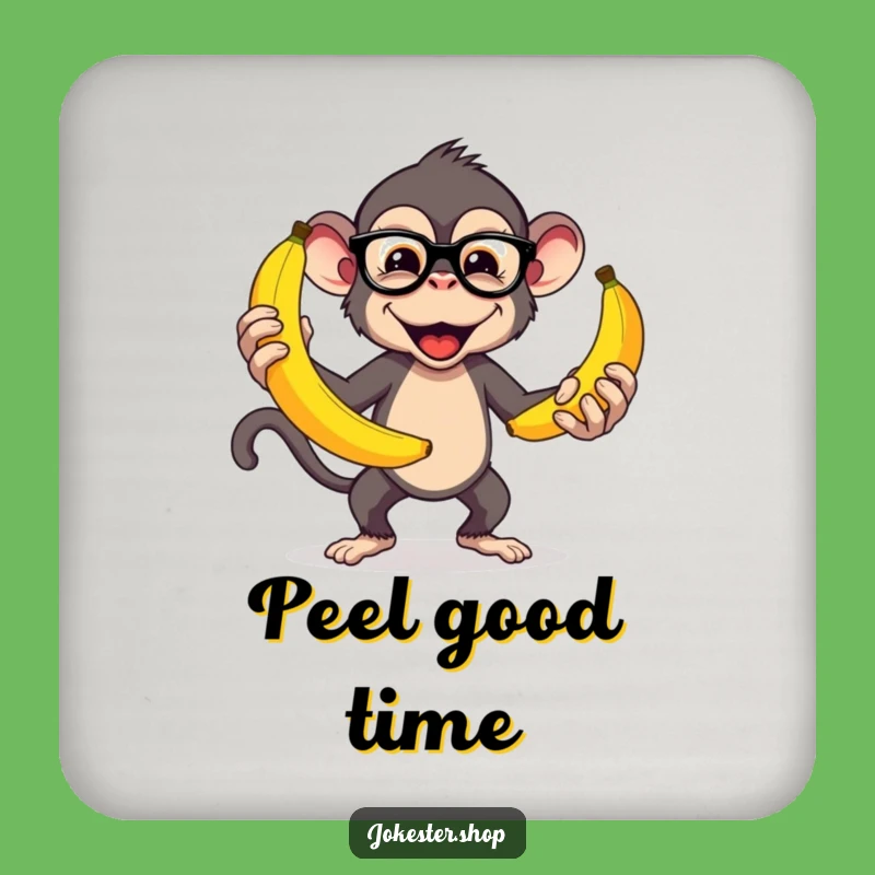 Funny Monkey Juggling Bananas Drink Coaster - Protect Surfaces with Whimsy
