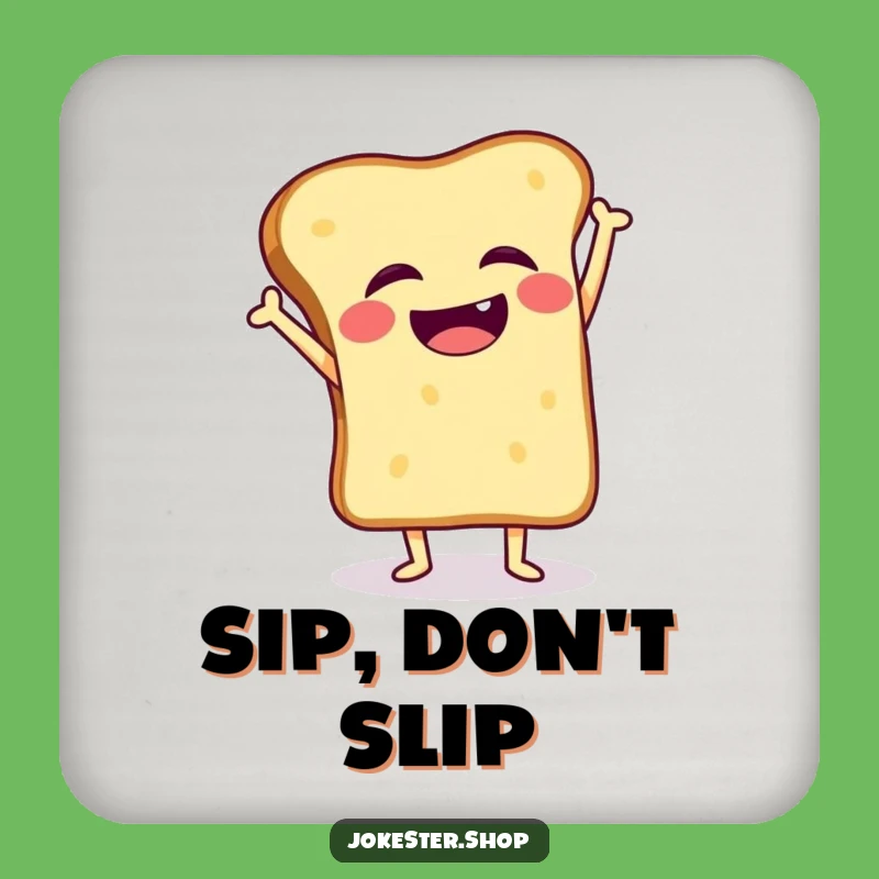 Funny Toast Handstand Wobble Coaster, Protect Surfaces with Breakfast Humor