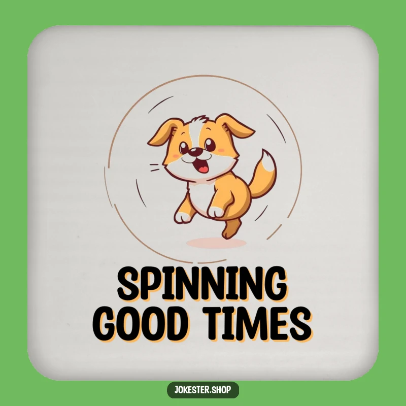 Funny Dog Tail Chase Coaster - Hilarious Gift for Pet-Loving Homes