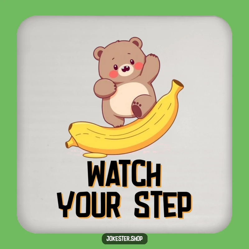 Funny Bear Slip Coaster - Hilarious Gift for Nature-Themed Homes
