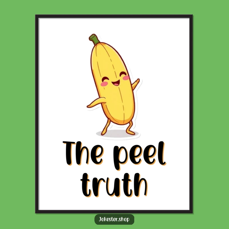 Funny Banana Peel Poster: Slipping Character Art for Hilarious Home Decor