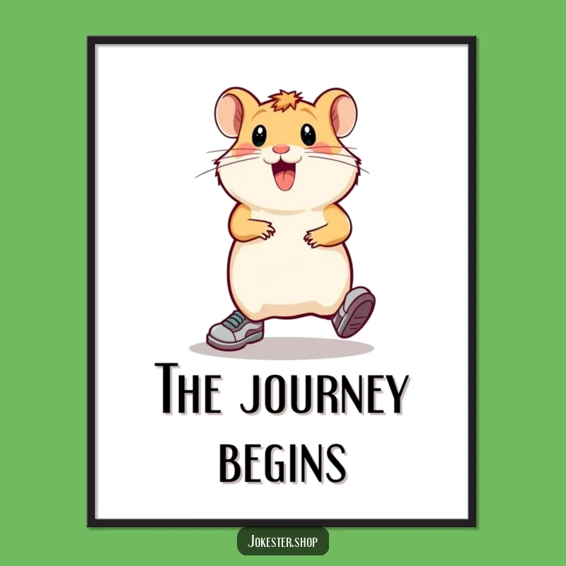 Funny Hamster Sprinting Poster: Hilarious Wall Art & Unique Funny Gift Idea