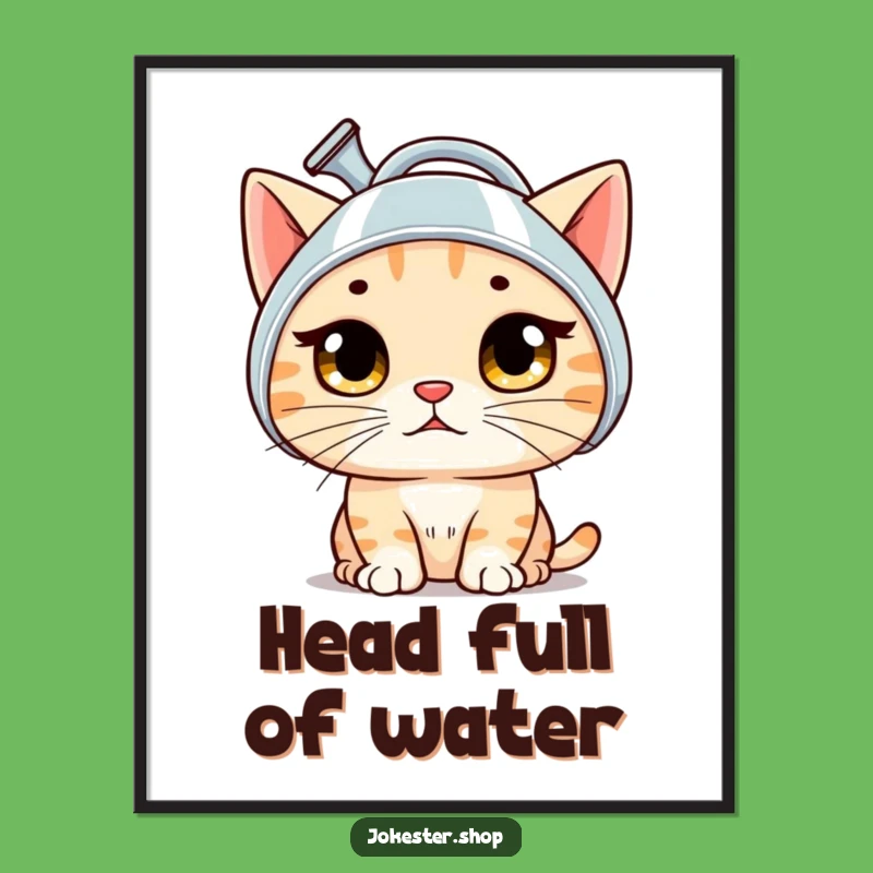 Funny Bewildered Cat Poster - Quirky Wall Art for Cat Lovers